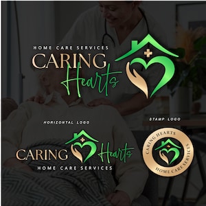 Home healthcare logo PNG, Home care logo, Nurse home care logo, Elderly healthcare heart logo, Nursing home logo set, Elderly care logo 660