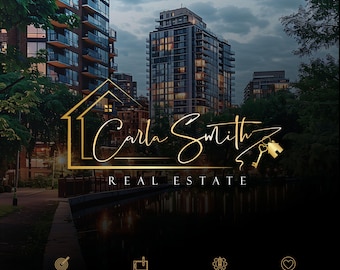 Semi-Custom Logo Design | Premade Real Estate Logo Design | Modern House Logo | Realtor Branding Kit 06