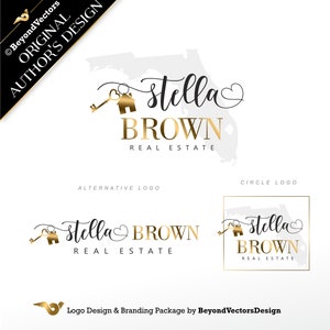Real Estate Logo, Realtor Logo, House Key Logo, Realty Branding, US state logo, Real estate logo design, Real estate logo branding 516