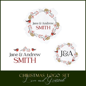 Kerstlogo, kerstcadeautags, kerstkaarten, kerstontwerpset, premade kerstfamilielogo, digitale kerstcadeaufamilie 646