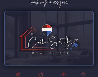 Semi-Custom Logo Design | Premade Real Estate Logo Design | Modern House Logo | Realtor Branding Kit 06