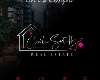 Semi-Custom Logo Design | Premade Real Estate Logo Set | Modern House Branding | Realtor  Kit 09