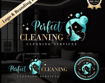 Cleaning Services Logo, Housekeeping Logo, Professional Cleaning Business Logo, Premade Home Office Cleaners Logo Cleaning Service Logo 668