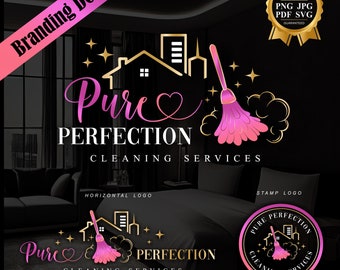 Cleaning Services Logo, Maid service, Housekeeping logo, Cleaning Business Logo, Vector cleaning service logo, Cleaning branding design 667
