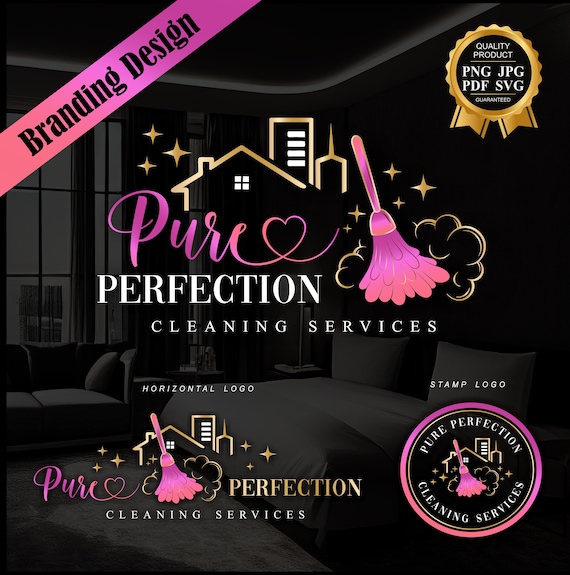 Cleaning Services Logo, Maid service, Housekeeping logo, Cleaning Business Logo, Vector cleaning service logo, Cleaning branding design 667