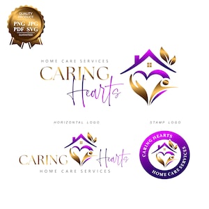 Home healthcare logo PNG, Home care logo, Nurse home care logo, Elderly healthcare heart logo, Nursing home logo set, Elderly care logo 650