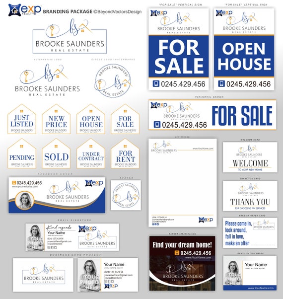 Realtor logo, Real Estate logo Design, Realtor Branding, eXp Realtor Logo, eXp realty logo, eXp business card, eXp realtor set 366