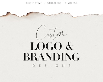 Custom Hand Drawn Logo Design, Botanical Branding for Business, Photography Logo