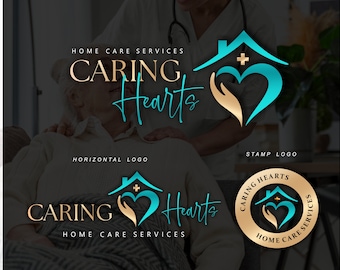 Home healthcare logo PNG, Home care logo, Nurse home care logo, Elderly healthcare heart logo, Nursing home logo set, Elderly care logo 660