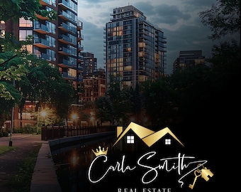Premade Real Estate Logo Design | Modern House Logo | Realtor Branding Kit | Minimal Property Logo 05