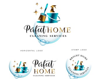 Kit logo per la pulizia, logo per la domestica, aspirapolvere, logo per la pulizia di lusso, logo per la pulizia della casa, logo per il servizio di pulizia, attività di pulizia 643