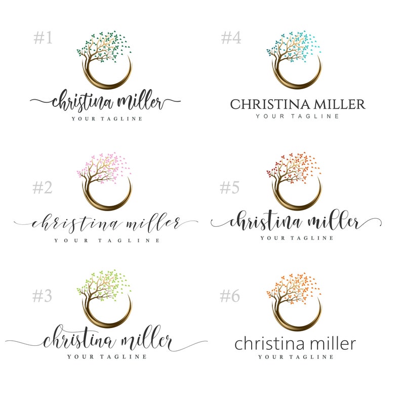 Life coach logo, Psychologist logo, Willow Tree, Human & Moon logo design.