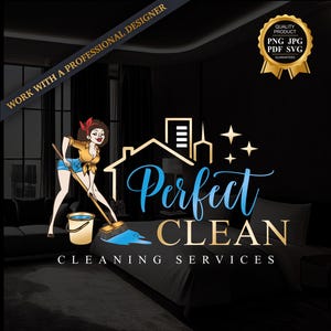 Cleaning Services Logo, Maid cleaning logo, Housekeeping Logo, Professional Cleaning Business Logo, Cleaners Logo Cleaning Service Logo 721