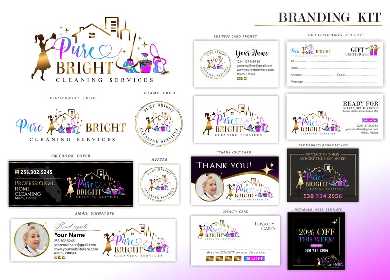 Cleaning Services Logo, Housekeeping Logo, Professional Cleaning