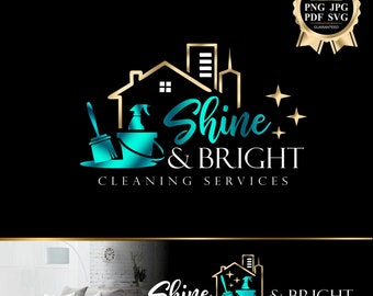 Cleaning logo, Cleaning logo marketing kit, Cleaning logo design, Cleaning business logo, Cleaning service logo, House cleaning logo set 452