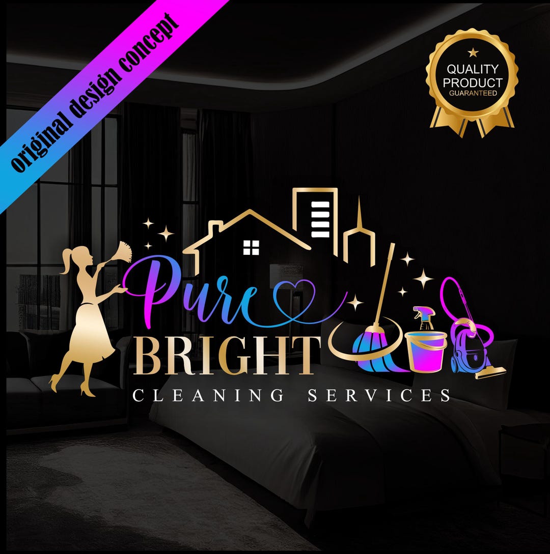 Cleaning Services Logo, Housekeeping Logo, Professional Cleaning