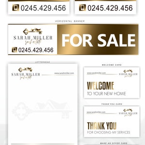 Real Estate Logo, Realtor Logo, Realtor House Key Logo, Real Estate Branding Kit, Realtor Logo Design, Broker Logo, Realtor Branding Set 251 image 2