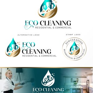Cleaning logo, Cleaning kit, Cleaning service logo, Cleaning business logo, Cleaner logo, Cleaning logo design, Eco Cleaning company logo