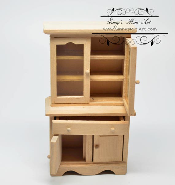 Dollhouse Miniature Unfinished Cabinet Cupboard ~ GW085 Hutch