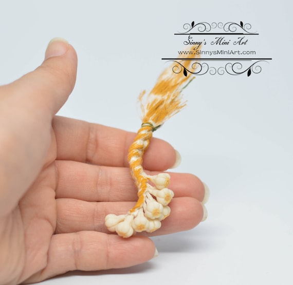P067 Dollhouse Miniature Braided String of Garlic