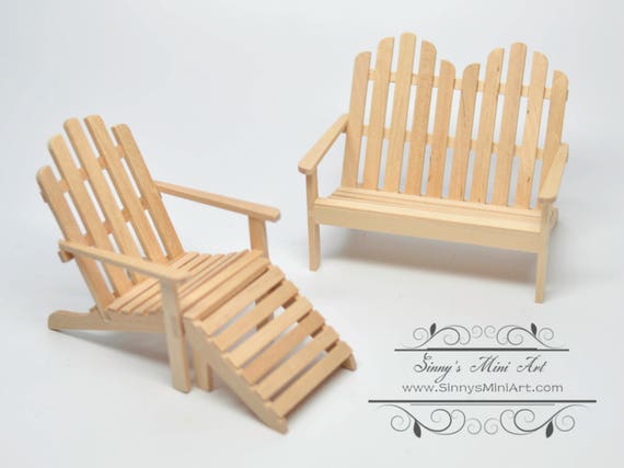 Dollhouse Miniature 1:24 Scale Adirondack Love Seat