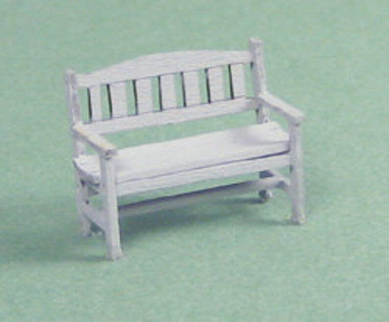 1 48 Dollhouse Miniature Park Bench Kit Quarter Inch Scale Etsy