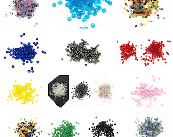 Glass Seed Beads Black Opaque Size 10//0 2mm bag of 40gm approx 3000 beads