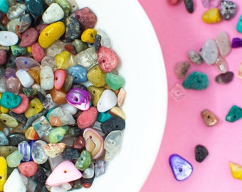 1mm hole 5~8x5~8mm FAQBILL 1Box Mixed Chip Stone Beads Mixed Stone 1mm hole 5~8x5~8mm FAQBILL 1Box Mixed Chip Stone Beads Mixed Stone