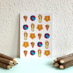 Postkaart Patroon Zomer - A6 Enkele Kaart - Blanco wenskaart - Ansichtkaart  - Zomaar - Kaart gerecycled papier.