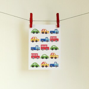 Postkaart Patroon Auto's - A6 Enkele Kaart - Blanco wenskaart - Ansichtkaart - Zomaar kaart - Kaart gerecycled papier.