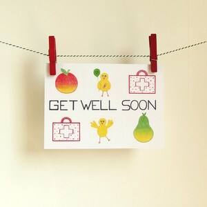 Postkaart Get Well Soon - A6 Enkele Kaart - Blanco wenskaart - Ansichtkaart - Beterschapskaart - Kaart gerecycled papier.