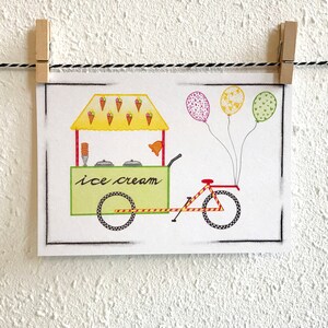 Postkaart IJsfiets - A6 Enkele Kaart - Blanco wenskaart - Ansichtkaart  - Zomaar kaart - Kaart gerecycled papier.