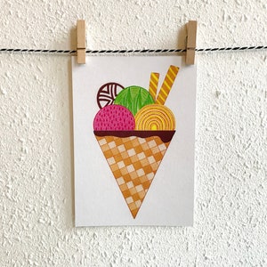 Postkaart IJsje - A6 Enkele Kaart - Blanco wenskaart - Ansichtkaart  - Zomaar kaart - Kaart gerecycled papier.