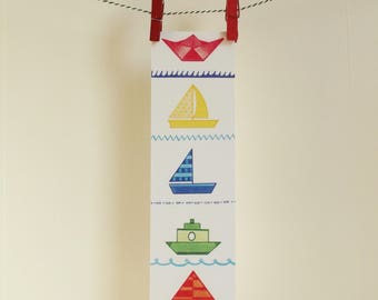 Bookmark Boats - Bookmark Recycled Paper.