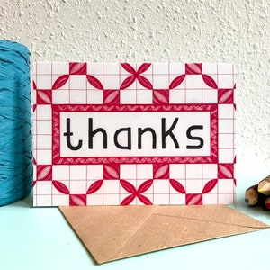 Card Thanks A6 Greeting Card with Envelope Blank Card Thank You Card Card Recycled Paper. image 1