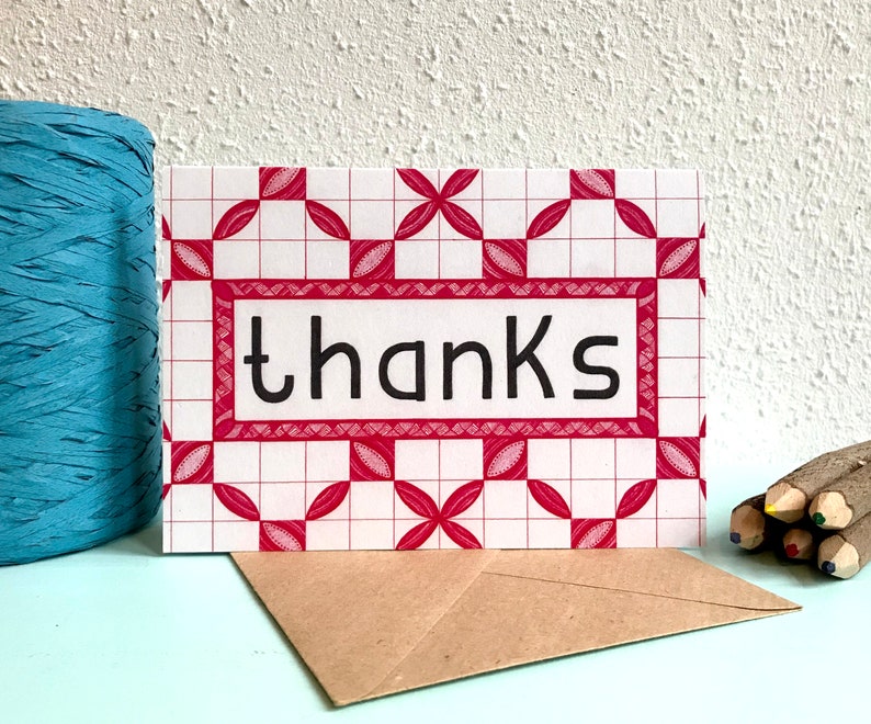 Card Thanks A6 Greeting Card with Envelope Blank Card Thank You Card Card Recycled Paper. image 1