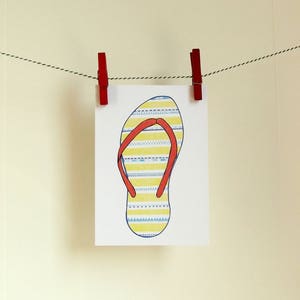 Postkaart Slipper - A6 Enkele Kaart - Blanco wenskaart - Ansichtkaart - Zomaar kaart - Kaart gerecycled papier.