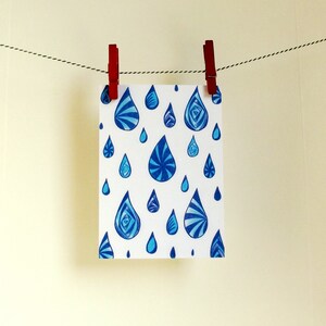 Postkaart Patroon Druppels - A6 Enkele kaart - Blanco wenskaart - Ansichtkaart - Zomaar kaart - Kaart gerecycled papier.