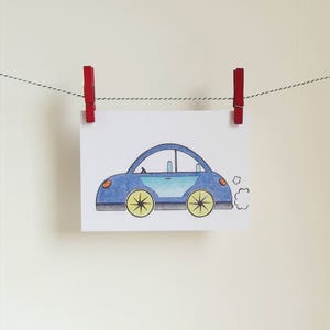 Postkaart Auto - A6 Enkele Kaart - Blanco wenskaart - Ansichtkaart - Zomaar kaart - Kaart gerecycled papier.