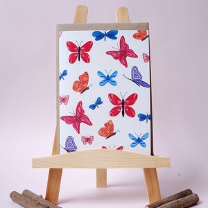Kaart Patroon Vlinders - A6 Dubbele Kaart met envelop - Blanco wenskaart - Zomaar kaart -  Kaart gerecycled papier.