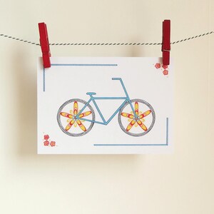 Postkaart Fiets - A6 Enkele Kaart - Blanco wenskaart - Ansichtkaart - Zomaar kaart- Kaart gerecycled papier.