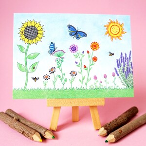 100% gerecycled papier - Zomer Ansichtkaart - Voor zomaar of felicitatie - A6 Enkele kaart - Blanco - Wenskaart - Postkaart