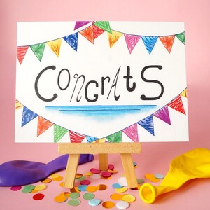 100% gerecycled papier - Congrats Ansichtkaart - Voor felicitatie - A6 Enkele kaart - Blanco - Wenskaart - Postkaart - Gefeliciteerd