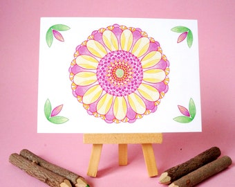 100% recycled paper - Gerbera Postcard - A6 - Blank Card