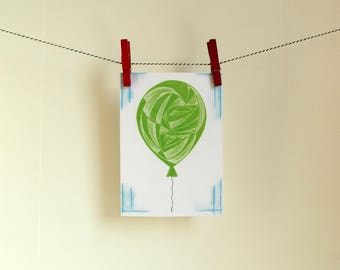 Postkaart Ballon - A6 Enkele kaart - Blanco wenskaart - Ansichtkaart - Verjaardagskaart - Felicitatiekaart - Kaart gerecycled papier.