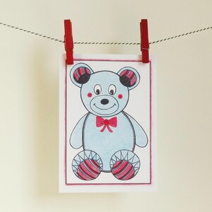 Postkaart Knuffelbeer - A6 Enkele Kaart - Blanco wenskaart - Ansichtkaart - Zomaar kaart - Kaart gerecycled papier.