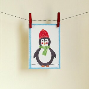 Postkaart Pinguïn - A6 Enkele kaart - Blanco Wenskaart - Ansichtkaart - Zomaar kaart - Kaart gerecycled papier.