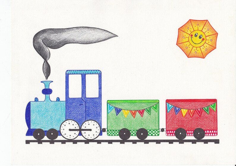 Congratulatory Card Blank Card Congratulations Gift Card Train Flags A6 Postcard Card Recycled Paper.