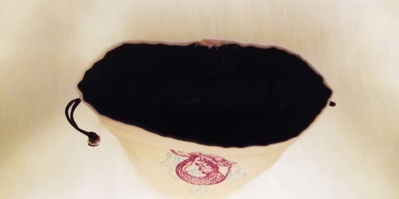 Drawstring Closure Standing Dice Bag Embroidered Mermaid