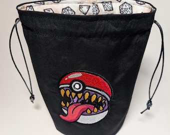 Reversibel - Bestickt - Mimic Ball - Stehwürfeltasche - Kordelzug